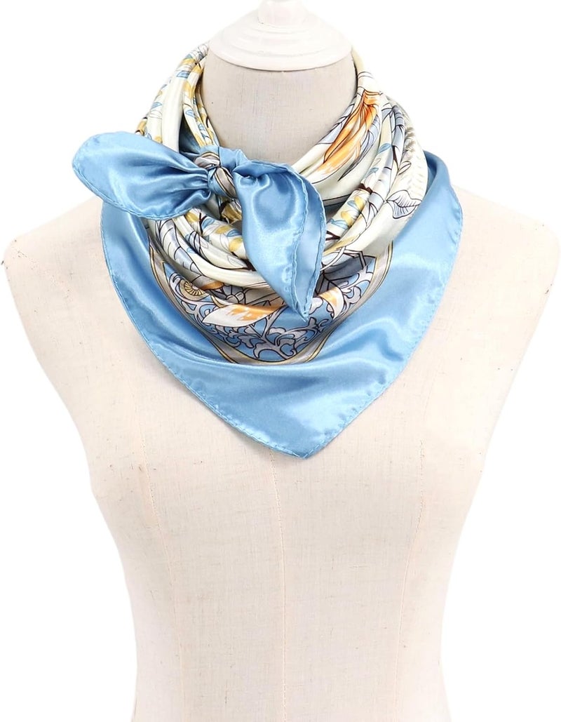 vimate 35" Square Silk Like Head Scarf - Women's Fashion Satin Scarf Bandana for Hair Wrapping at Night. - Image 4